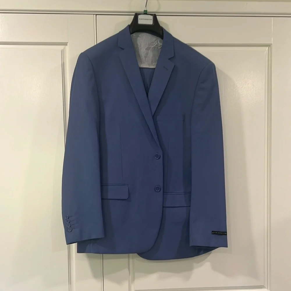 Men's Classic Two-Button Blue Suit Jacket - Unbranded - Picture 1 of 3